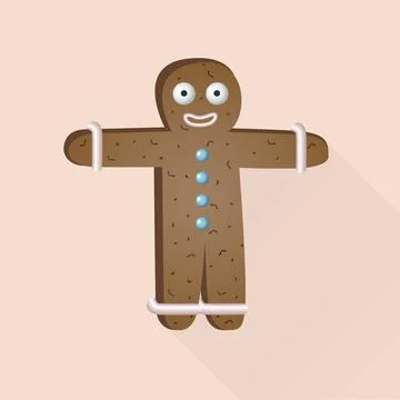 Vector funny ginger bread christmas man illustration 스톡 일러스트