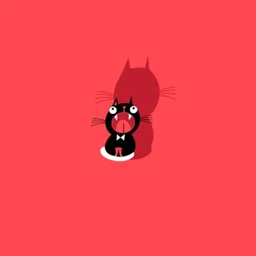 Vector funny kitten sign Illustrazione stock