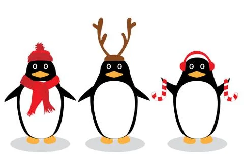 Vector Funny Penguins Stock Illustration