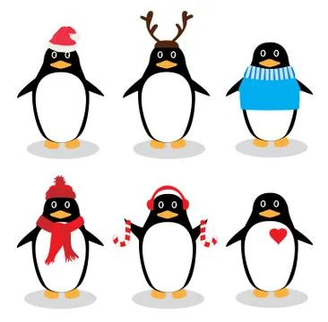 Vector Funny Penguins Stock Illustration