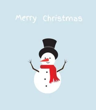 Vector Funny Snowman Stock Illustration