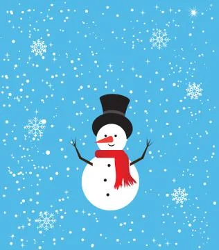 Vector Funny Snowman Stock-Illustration