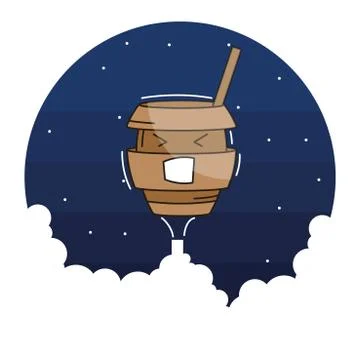 Vector funny stylish coffee character Stock Illustration