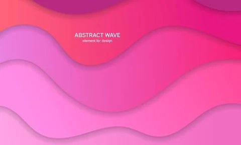 Vector futuristic illustration of bright multi colored wavy paper layers. Abs Stock Illustration