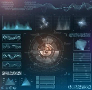 Vector futuristic interface hud design. Set infographic elements.  virtual ho Stock Illustration
