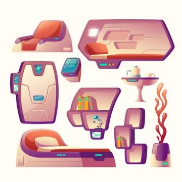 Vector futuristic objects for spaceship cockpit イラスト素材