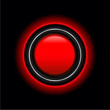 Vector futuristic red button Stock Illustration