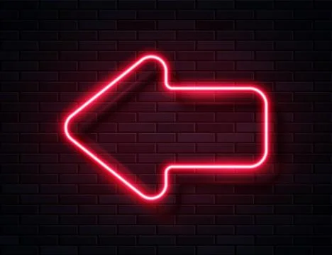 Vector Futuristic Sci Fi Modern Neon Red Glowing Arrow Stock Illustration