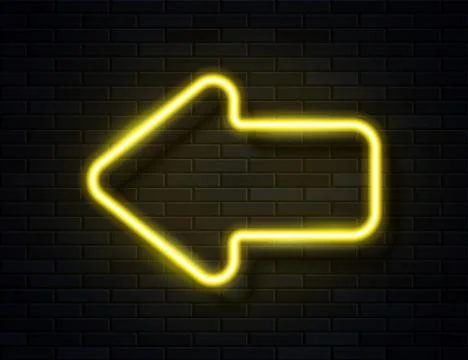 Vector Futuristic Sci Fi Modern Neon Yellow Glowing Arrow Stock Illustration