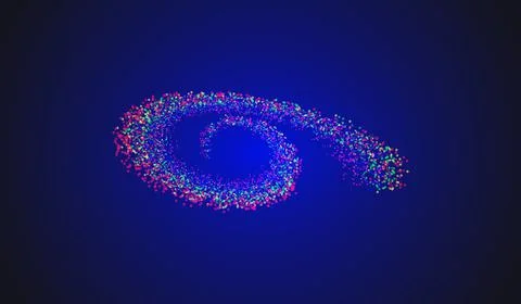 Vector galaxy. Abstract multi-color twirl .Cosmic element.Blue spiral in spac Stock Illustration