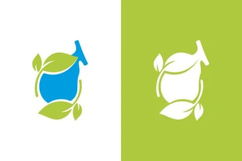Vector gallbladder with leaves logo combination. Gallbladder organic logotype Stock Illustration