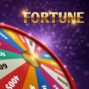 Vector gambling background with 3d fortune chance wheel Illustration