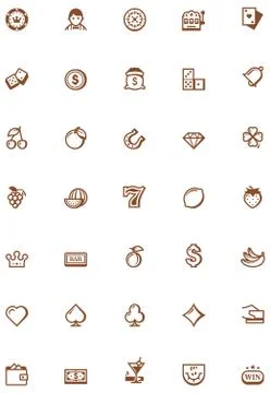 Vector gambling icon set Stock Illustration