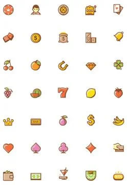 Vector gambling icon set Stock Illustration