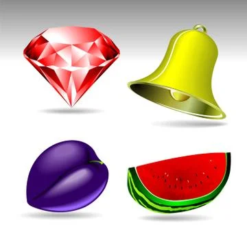 Vector gambling symbol set illustration with casino elements on white bacground 스톡 일러스트