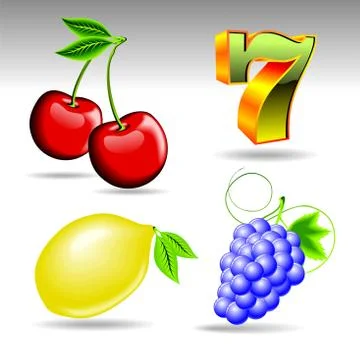 Vector gambling symbol set illustration with casino elements on white bacground Stockillustratie