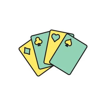 Vector game cards icon. Eps10 Stock Illustration