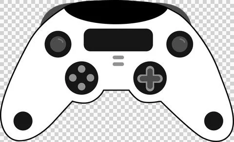 Vector game controller is floating on transparent bg with analog sticks, pads, Stock Illustration