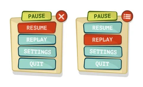 Vector game menu interface Stock Illustration