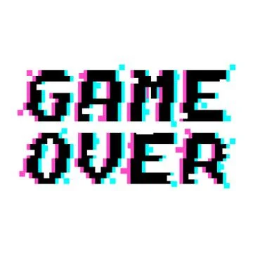 Vector game over pixel glitch Stock Illustration