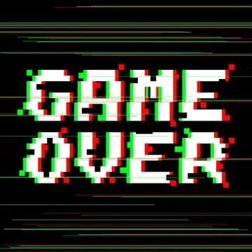 Vector game over pixel glitch Stock Illustration