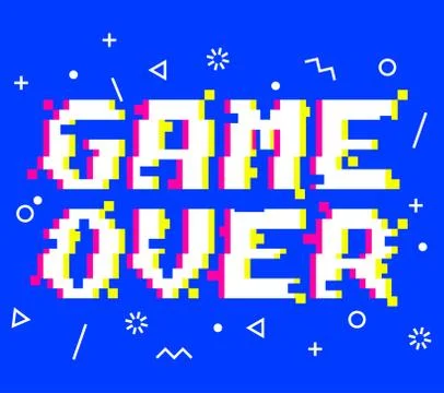 Vector game over pixel glitch Stock Illustration
