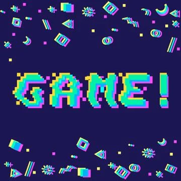 Vector game pixel glitch 스톡 일러스트