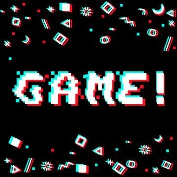 Vector game pixel glitch 스톡 일러스트