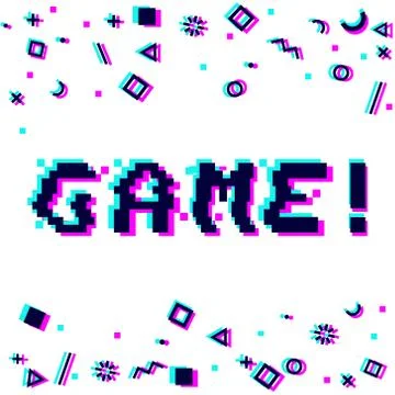 Vector game pixel glitch 스톡 일러스트