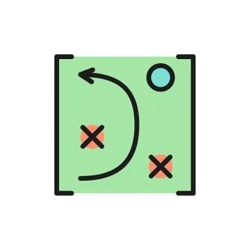 Vector game tactics scheme flat color icon. 스톡 일러스트