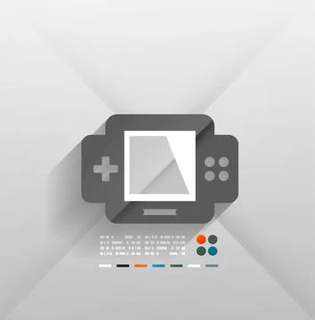 Vector gaming console 3d paper design Illustrazione stock