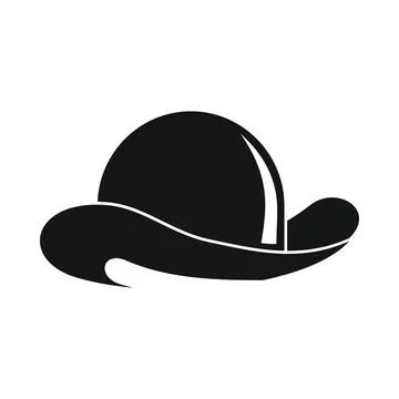 Vector gangster hat black simple icon isolated on white Stock Illustration