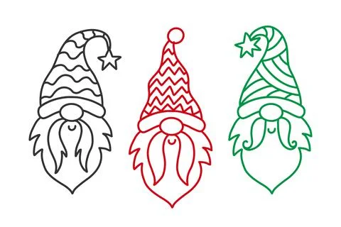 Vector Garden Gnomes Character Set Stock Illustration