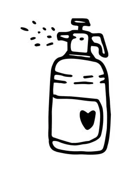 Vector garden sprayer. sprayer with liquid hand-drawn in the style of doodles Stock Illustration