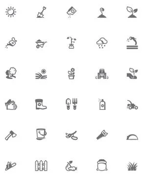 Vector gardening icon set Illustrazione stock