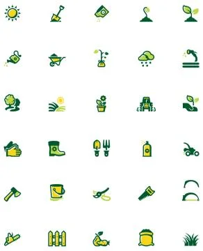 Vector gardening icon set Stock Illustration
