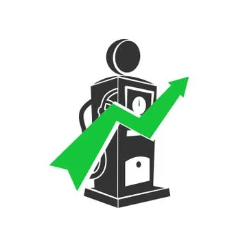 Vector gas station icon with graph symbol Illustrazione stock