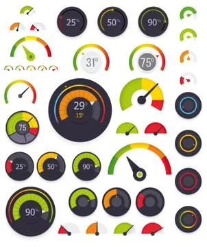 Vector gauges set Illustrazione stock