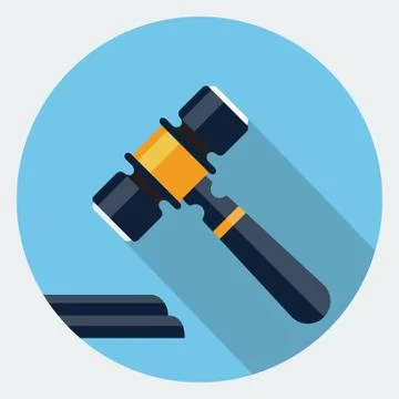 Vector gavel icon Illustrazione stock