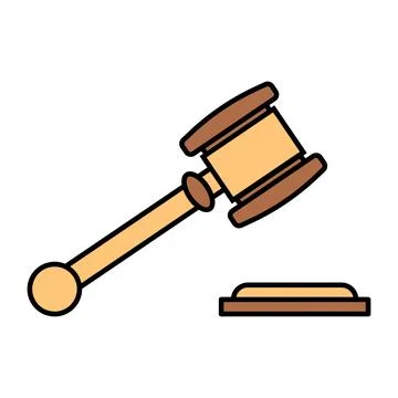 Vector gavel illustration on white background Illustrazione stock