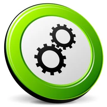 Vector gear green icon Stock Illustration
