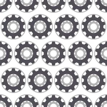 Vector gear icon seamless pattern. Initiator cog, machine gear. EPS 10 illust Stock Illustration