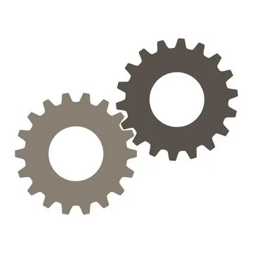 Vector gear icons. Cogwheel machine shape equipment. Engine mechanism sign an Stock Illustration