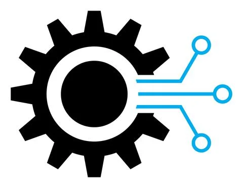 Vector Gear Interface Flat Icon Image Stock Illustration