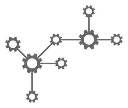 Vector Gear Links Flat Icon Symbol Иллюстрация