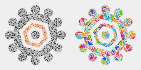 Vector Gear Mosaic Icon of Triangle Elements Stock Illustration