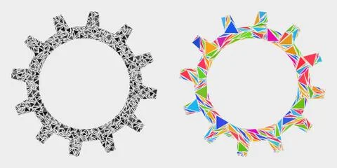 Vector Gear Mosaic Icon of Triangle Elements 스톡 일러스트