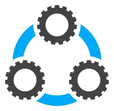 Vector Gear Planetary Transmission Flat Icon Symbol Illustrazione stock