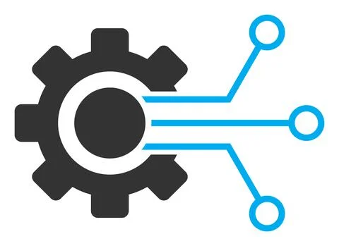 Vector Gear Sensor Flat Icon Symbol Stock Illustration