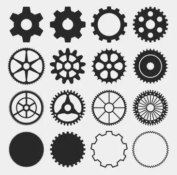Vector gear silhouettes Stock Illustration